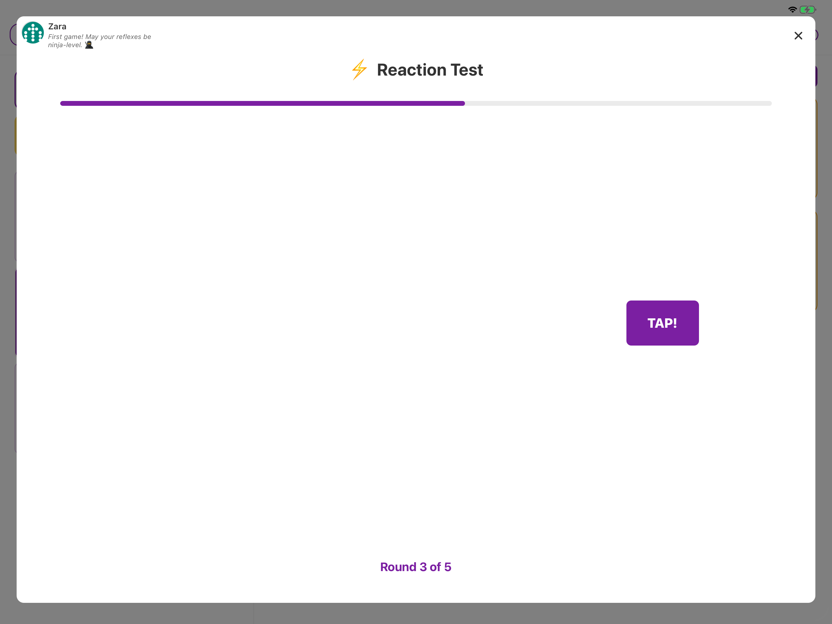 Reaction Test — tap TAP! as fast as you can
