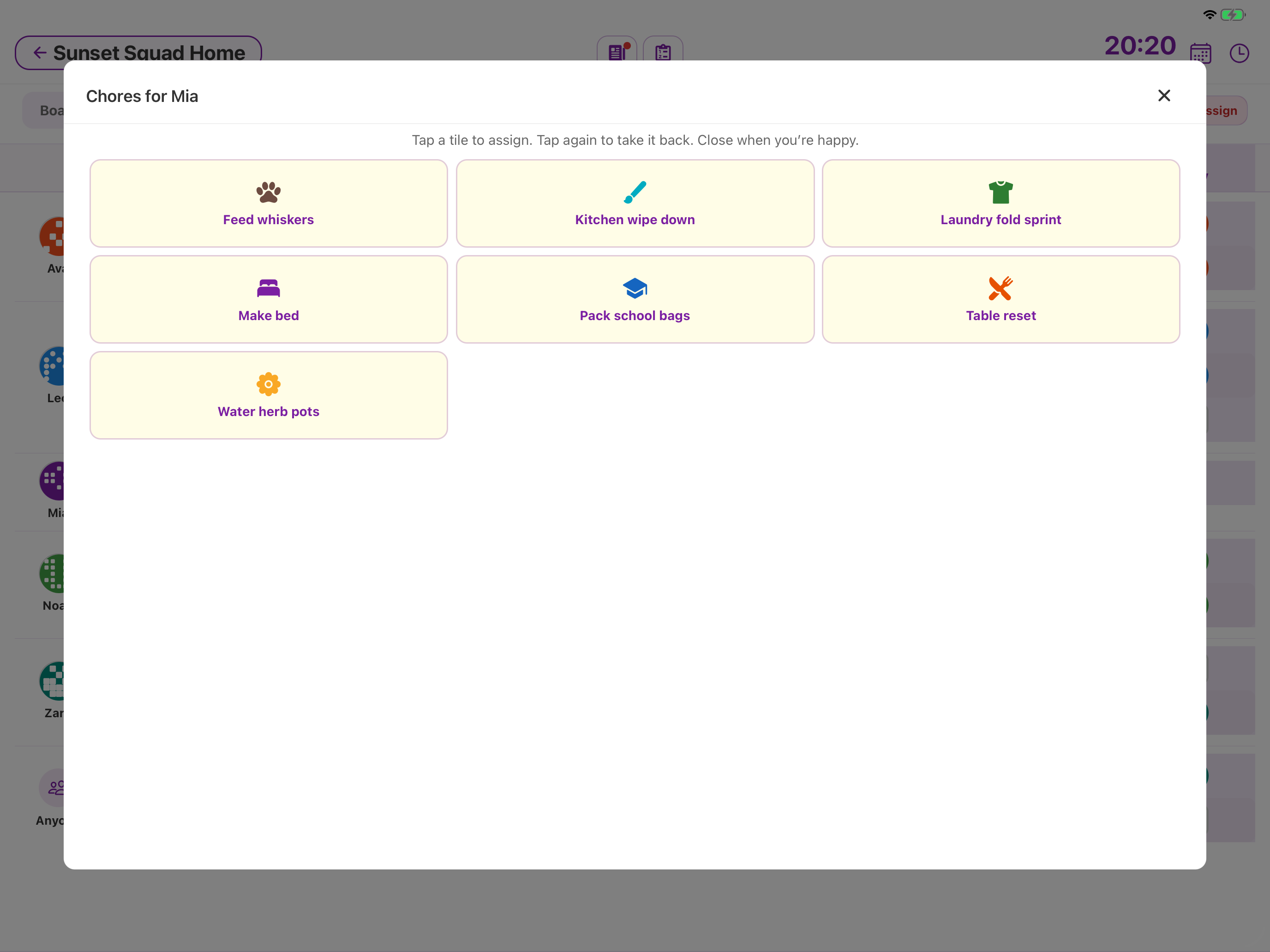 How do I assign a chore in Week? – screenshot 1