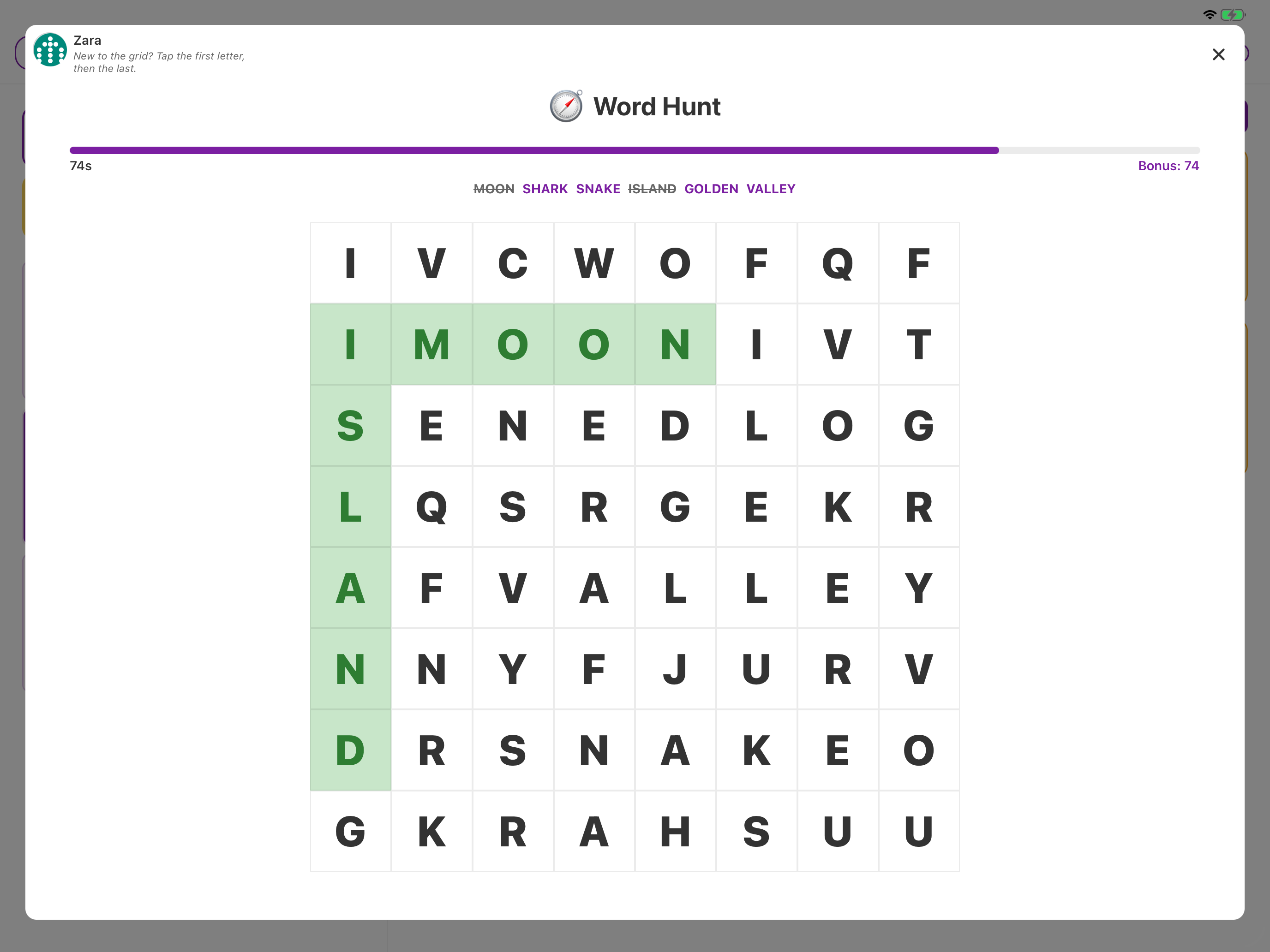 Word Hunt — find hidden words in a letter grid